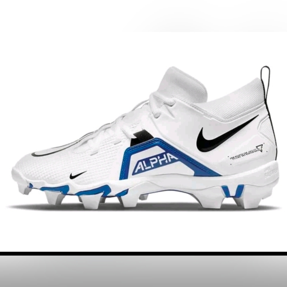 Nike Alpha White and Blue Cleats Youth size 3